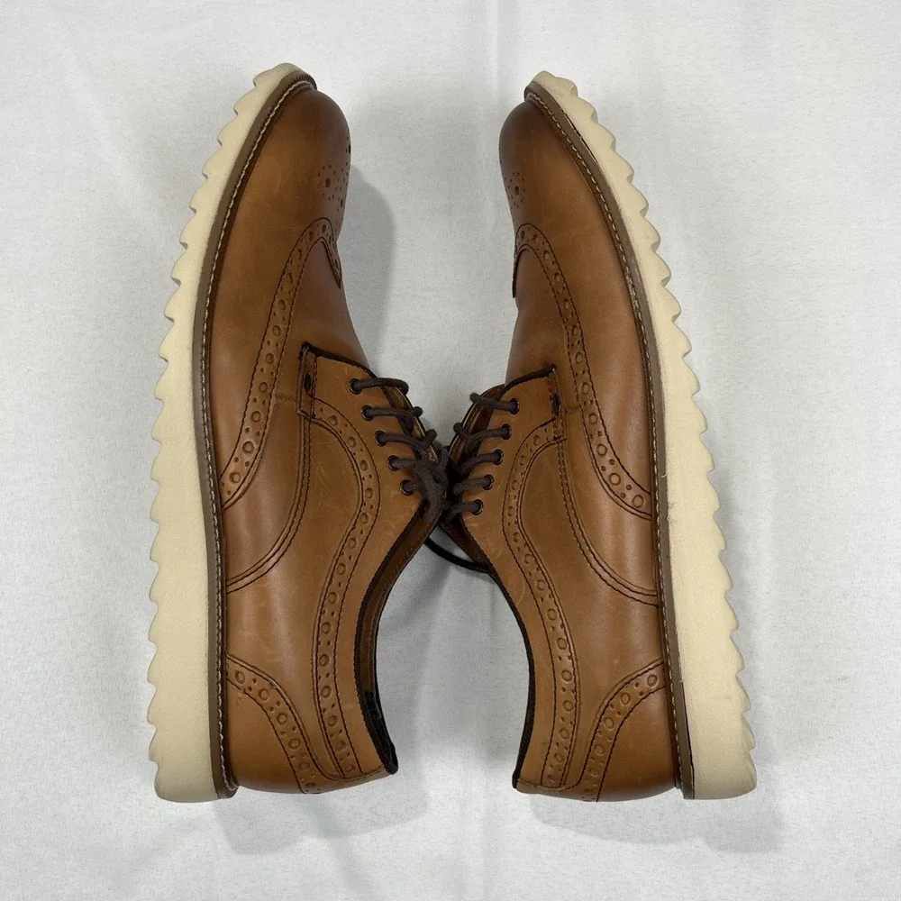 Johnston &‎ Murphy Mens Size 13 Tan Wingtip Casual Shoes 59-42115